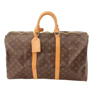 【ルイヴィトン】Louis Vuitton　モノグラム キーポル50 ボストンバッグ 旅行かばん M41426 ブラウン 【中古】【正規品保証】119157｜retrojp