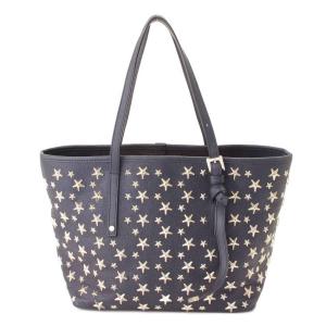 【ジミーチュウ】Jimmy Choo　レザー スタースタッズ トートバッグ ネイビー 【中古】【正規品保証】125133｜retrojp