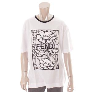【フェンディ】Fendi　19SS 刺繍 ロゴ フラワー Tシャツ トップス FY0936 ホワイト M 【中古】【正規品保証】126444｜retrojp