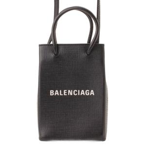 【バレンシアガ】Balenciaga　ショッピングフォンホルダー レザー 2WAY ショルダーバッグ 593826 ブラック 【中古】【正規品保証】162697｜retrojp