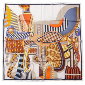エルメス】Hermes カレ70 シルクスカーフ Eperon d'Or Sellier