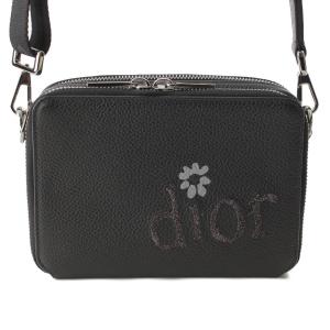 【ディオール】DIOR　DIOR BY ERL ポーチ グレインドカーフスキン ショルダーバッグ ブラック 【中古】【正規品保証】175826｜retrojp