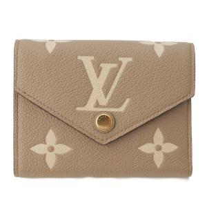 【ルイヴィトン】Louis Vuitton　モノグラム・アンプラント ポルトフォイユ・ヴィクトリーヌ 三つ折財布 グレージュ 【中古】177615｜retrojp