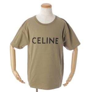 【セリーヌ】Celine　メンズ 22SS ロゴプリント コットン Tシャツ トップス カーキ L 【中古】【正規品保証】177687｜retrojp