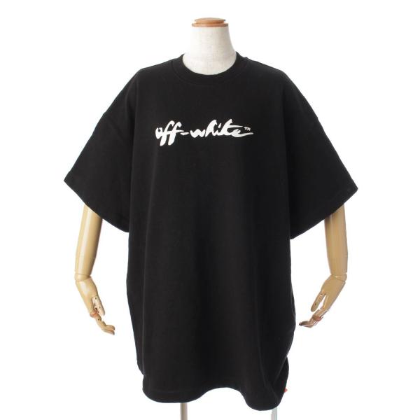 【オフホワイト】Off-White　ペイント ロゴ オーバーサイズ コットン Tシャツ トップス ブ...