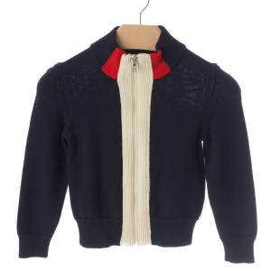 【モンクレール】Moncler　キッズ MAGLIA TRICOT CARDIGAN ジップ ニット セーター ネイビー 6anni 116cm 【中古】【正規品保証】188928｜retrojp