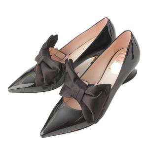 【ロジェヴィヴィエ】Roger Vivier　 Courbette リボン パテントレザー パンプス ブラック 36 未使用【中古】193650｜retrojp