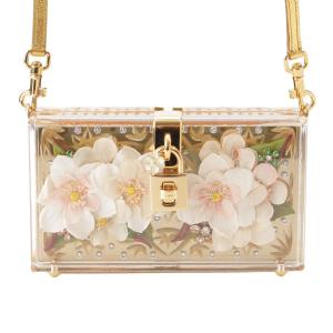 【ドルチェアンドガッバーナ】Dolce&Gabbana ドルチェボックス クラッチ プレキシグラス フラワー クリア ショルダーバッグ【中古】194654｜retrojp