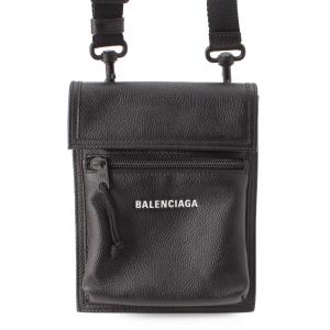 【バレンシアガ】Balenciaga　エクスプローラー ロゴ レザー ポシェット ショルダーバッグ 655982 ブラック 【中古】【正規品保証】204671｜retrojp