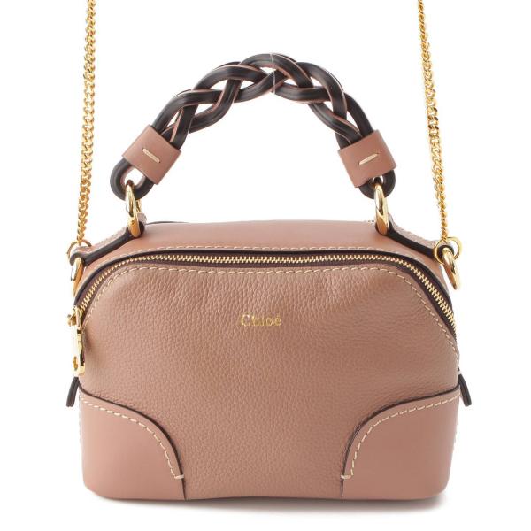 【クロエ】Chloe　DARIA ダリア 編み込みハンドル ミニ レザー 2way ハンドバッグ ピ...