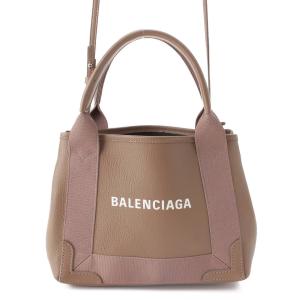 【バレンシアガ】Balenciaga　ネイビーカバスXS ロゴ レザー 2way ショルダー ハンドバッグ 390346 ベージュ 【中古】【正規品保証】205210｜retrojp