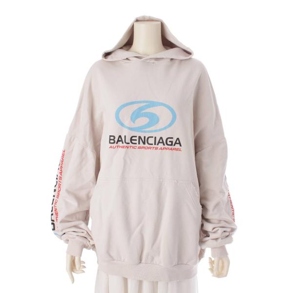 【バレンシアガ】Balenciaga　23年 ロゴ プリント ダメージ コットン パーカー フーディ...