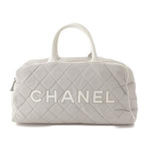 【シャネル】Chanel　スポーツ マトラッセ ロゴ キャンバス ミニ ボストン バッグ グレー 【中古】【正規品保証】205571｜retrojp