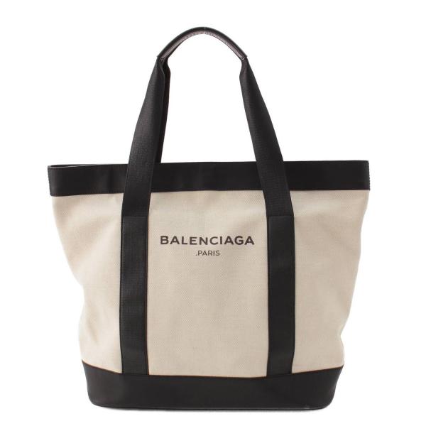 【バレンシアガ】Balenciaga　ロゴ ネイビートートキャンバス トートバッグ 374767 ベ...