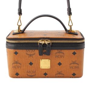 【エムシーエム】MCM　ロゴ 総柄 ヴィセスト バニティ 2way ショルダー ハンドバッグ ブラウン 【中古】【正規品保証】206313｜retrojp