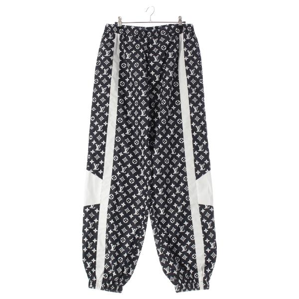 ルイヴィトン 24AW ナイロン モノグラムプリント トラック パンツ ネイビー 50【中古】