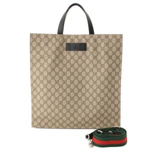 【グッチ】Gucci　ソフト GGスプリーム 2WAY トートバッグ 456217 ブラウン 【中古】【正規品保証】65076｜retrojp