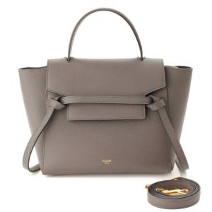 【セリーヌ】Celine　ベルトバッグ マイクロ レザー 2WAY ハンドバッグ 189153 グレー 【中古】【正規品保証】81337｜retrojp