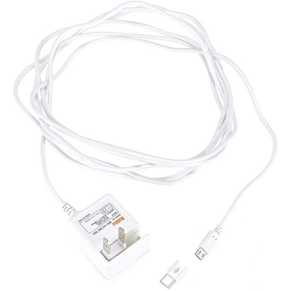 スマホ・タブレット充電用ACアダプタ 直付3Mケーブル microUSB端子Type-C変換アダプタ...