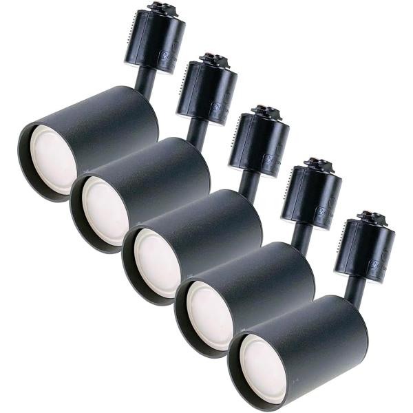 ダクトレール用 スポットライト シリンダータイプ GU10口金 LED電球付き 6W 昼白色 5個セ...