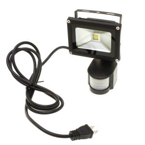 人感センサー付 LED投光器 防雨形 10Wタイプ ACコード2m ブラック