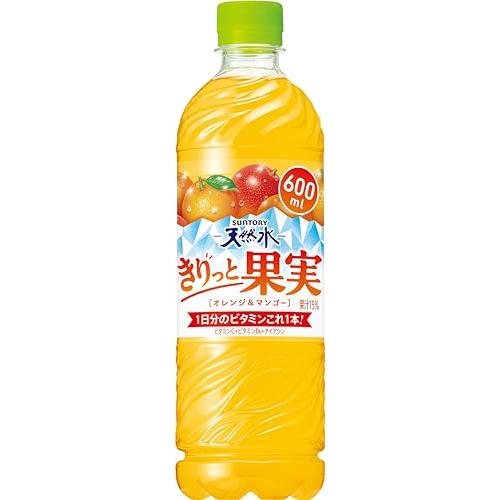 天然水 きりっと果実 オレンジ&amp;マンゴー 600ml×24本