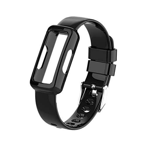 Fitbit Inspire3用バンド 替えベルト 一体型 全面保護ケース付き 軽量 通気性 耐衝撃...