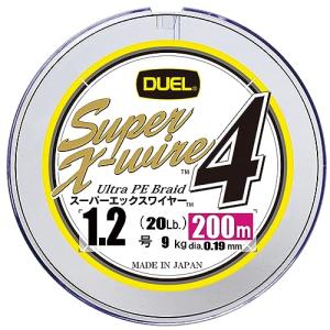 DUELデュエル PEライン 釣り糸 スーパーエックスワイヤー4  ライン 釣りライン 釣具 高強度 高感度  1.2号 200m 5色/イエローマーキング H3591N-5CR｜reuse-twostreams