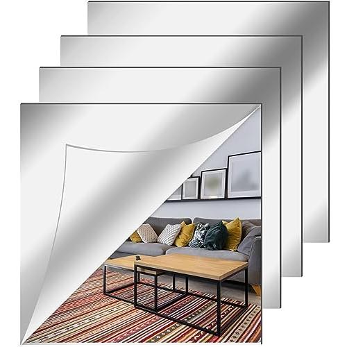 HBHGABIC 4枚セット貼る鏡 全身 割れない鏡ミラー アクリル 飛散防止 DIY鏡壁に貼る鏡 ...