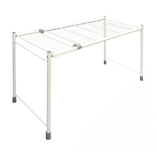 HEIAN SHINDO 押入れ収納棚 横伸縮 ホワイト 幅71~92cm 高42cm 奥行37cm...