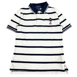POLO RALPH LAUREN ポロ・ラルフローレン Poloベア ボーダー キッズ ポロシャツ ネイビー サイズ 140 正規品 / 55668