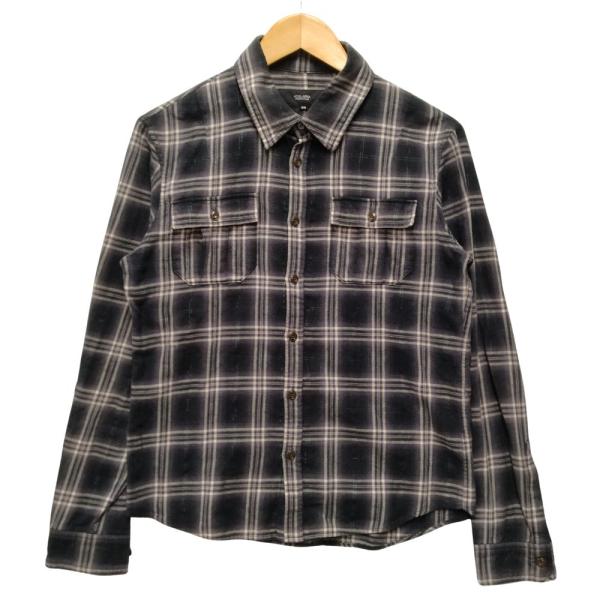 HOSU.ATPD チェックシャツ 長袖 ブラック×ホワイト サイズ38 正規品 / B5520