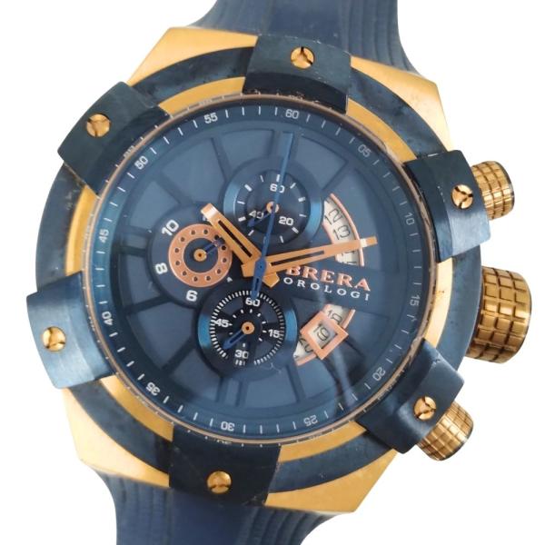 ブレラ オロロジ スーパースポルティーボ クロノグラフ クォーツ ステンレス ラバー メンズ 腕時計...