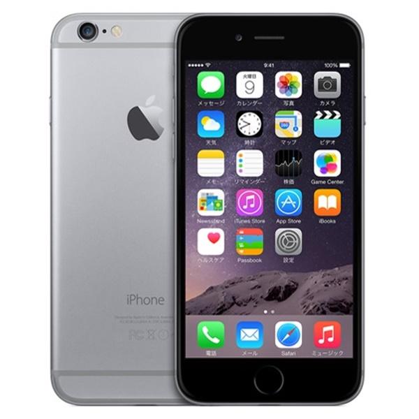 (中古並品) SoftBank Apple iPhone 6 64GB スペースグレイ MG4F2J...