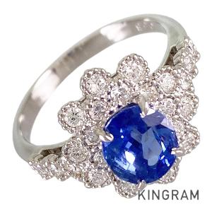 スリランカ産 非加熱サファイア ダイヤモンド リング 11号 3.45ct