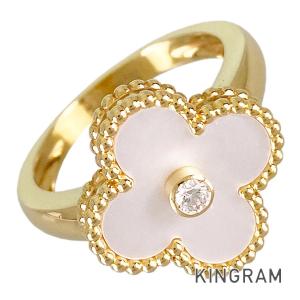 ヴァンクリーフアンドアーペル ギヨシェ リング #54 ヴィンテージ アルハンブラ リング 18K イエローゴールド - ヴァン