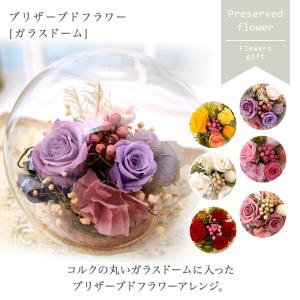 プリザーブドフラワー ガラスドーム 母の日 花...の詳細画像1