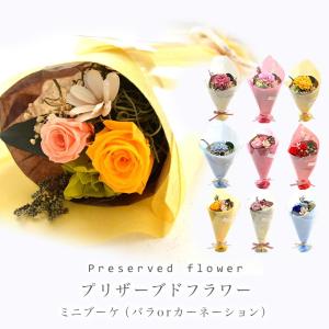 プリザーブドフラワー 花束 ミニ ブーケ プチブーケ カーネーション バラ 母の日 プレゼント アンティーク 誕生日 お祝い 結婚 プリザードフラワー お供え 花