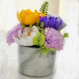 ソープフラワー 仏花 お供え  紫月 ギフト    アレンジ