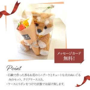 ソープフラワー ギフト 犬のぬいぐるみ 犬 ま...の詳細画像1