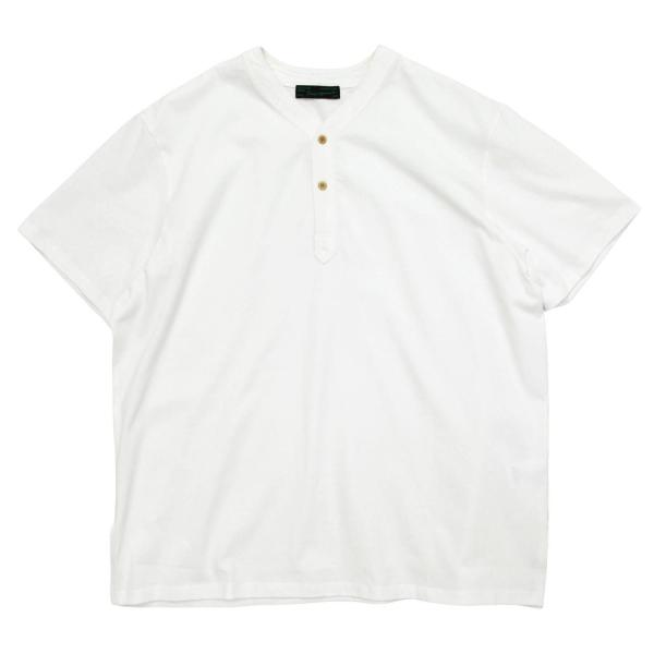 Nasngwam ナスングワム｜VAGRANT TEE (ナチュラル)(変形ヘンリーネックTシャツ)
