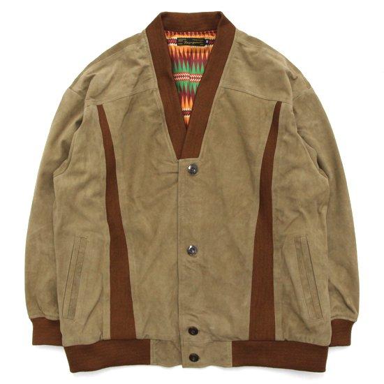 Nasngwam ナスングワム｜ROOT LEATHER CARDIGAN (ブラウン)(山羊革カー...