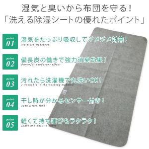 除湿マット 除湿シート セミダブル 備長炭入り...の詳細画像1
