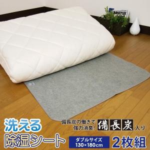 除湿シート 洗える ダブルサイズ 2枚組 備長炭入り 消臭 吸湿 調湿 除湿マット カビ対策 結露防止