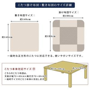 こたつ布団セット デニム 省スペース 正方形の詳細画像1