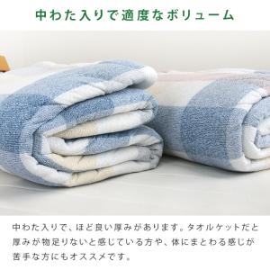 肌掛け布団 シングル チェック柄 肌掛け タオ...の詳細画像3