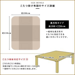 こたつ布団 長方形 こたつ掛け布団 省スペース...の詳細画像1