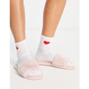 トーツ レディース トートバッグ バッグ Totes fluffy open toe slipper in pink｜revida2