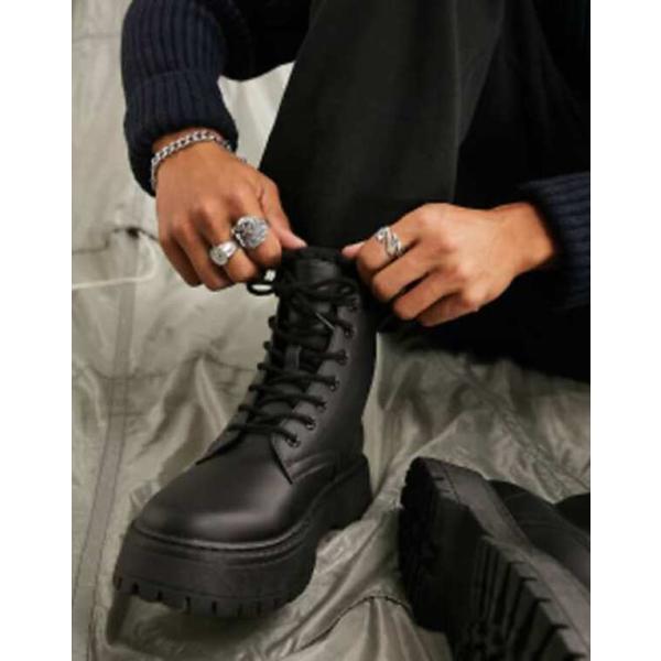 エイソス メンズ ブーツ・レインブーツ シューズ ASOS DESIGN lace up boot ...