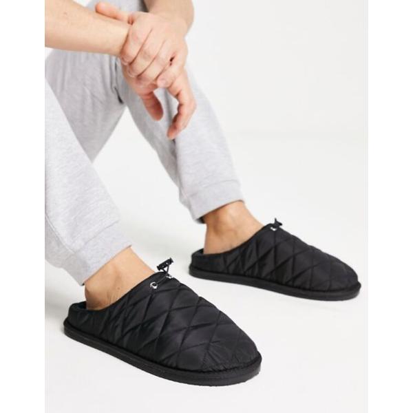 ニュールック メンズ サンダル シューズ New Look quilted slippers in ...
